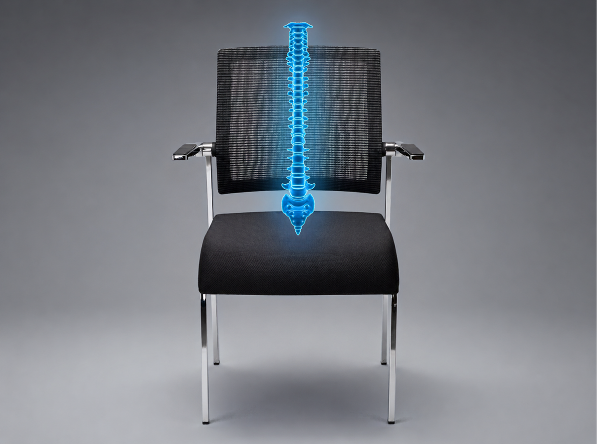 Physio-designed comfort, so the first chair a visitor is offered says something about the host.