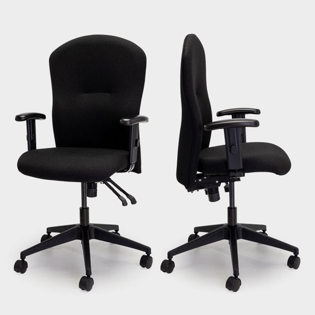 GetOne Black Fabric Office Chair