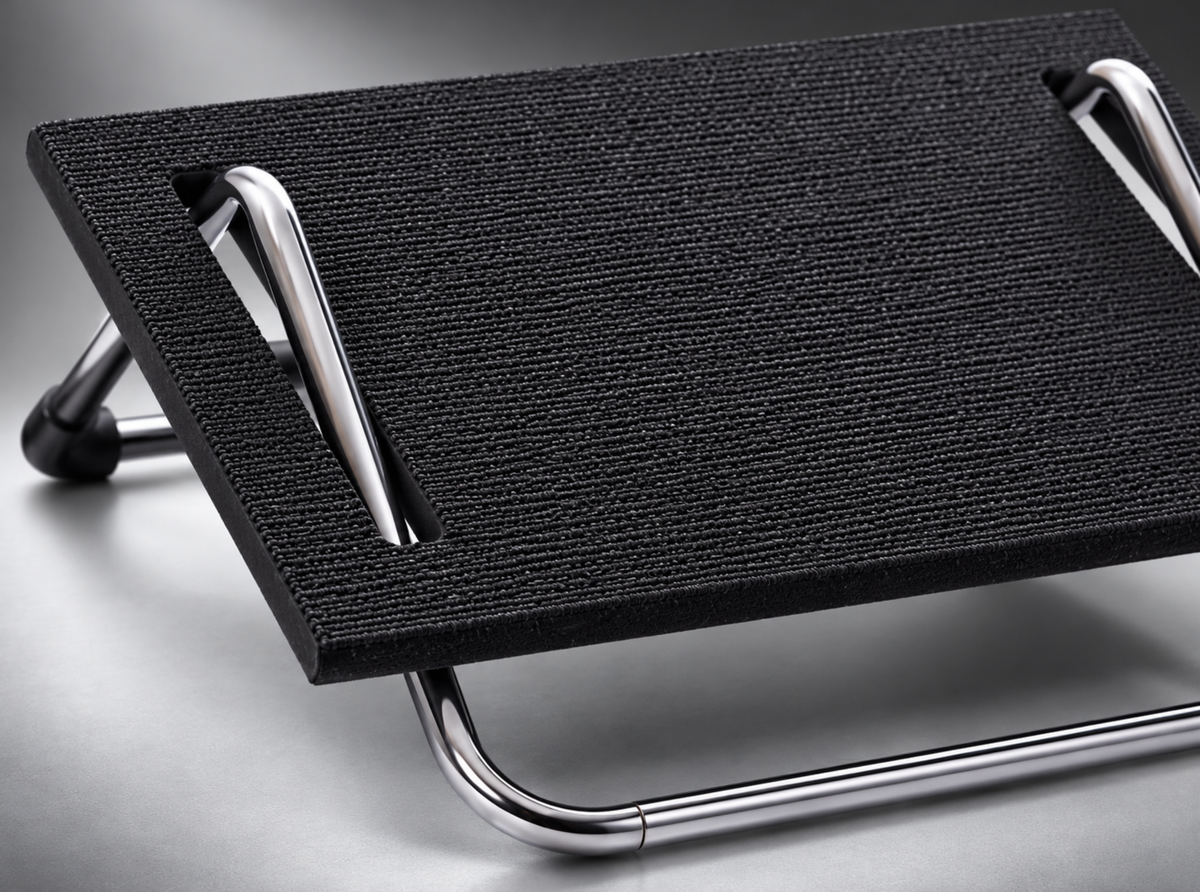 A 10cm rise that closes the gap between the floor and a desk set for your screen.